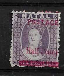 Natal 1895 Surcharged Variety ( Off Center ) Stamp MH