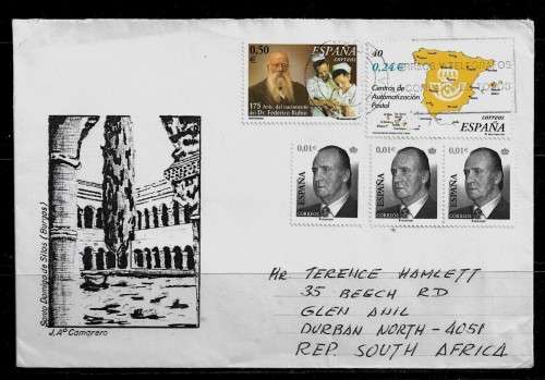 Spain - 2000s Cover Posted from Zaragoza to Durban, South Africa