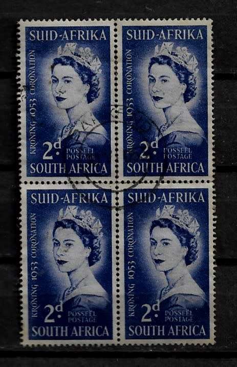 South Africa - 1953 Coronation of QEII Block of Stamps Fine Used