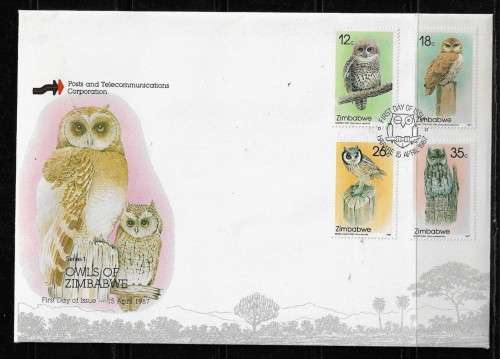 Zimbabwe - 1987 Owls of Zimbabwe FDC