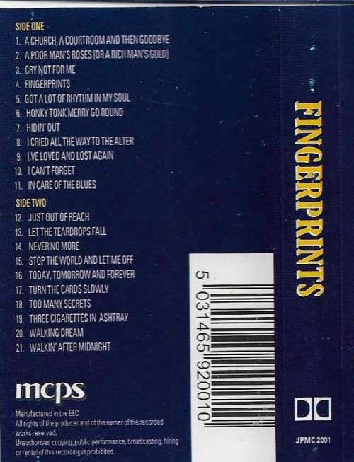 Patsy Cline - Fingerprints Cassette Tape - Europe Edition