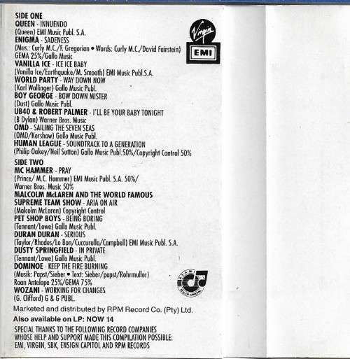 Now That's What I Call Music Vol.14 Cassette Tape