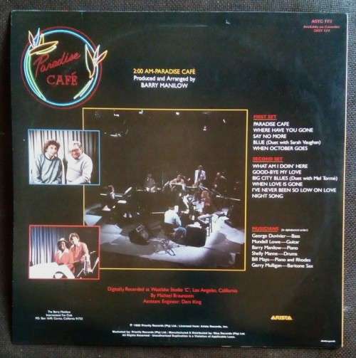 Barry Manilow - 2:00 AM Paradise Cafe LP Vinyl Record