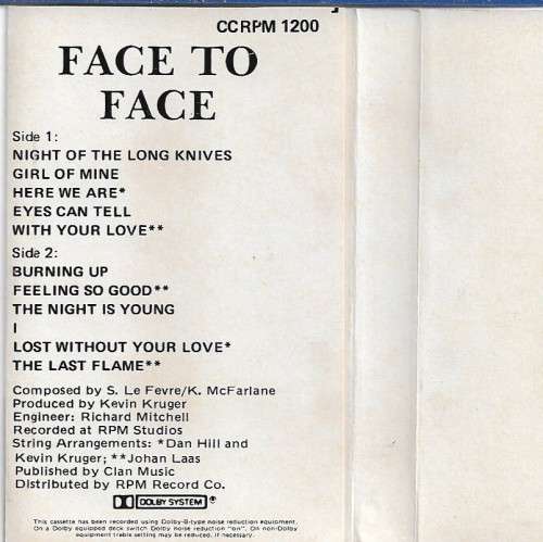 Face To Face - Face To Face Cassette Tape