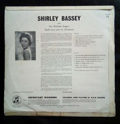 Shirley Bassey - Shirley Bassey LP Vinyl Record