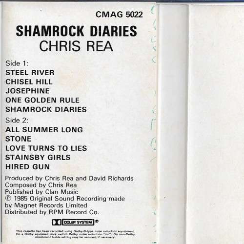 Chris Rea - Shamrock Diaries Cassette Tape