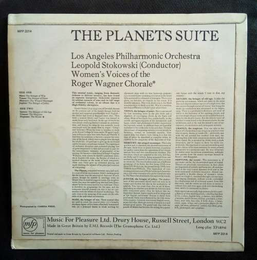 Gustav Holst-Leopold Stokowski - The Planets LP Vinyl Record - UK Pressing