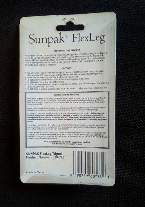 Sunpak Flex Leg Mini Tripod