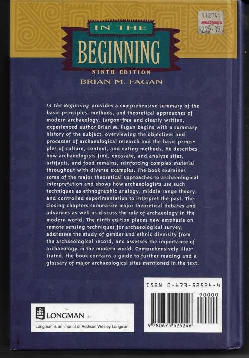 In The Beginning by Brian M. Fagan ( Hardcover )