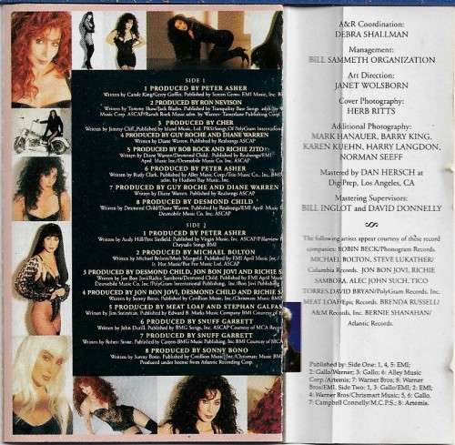 Cher Greatest Hits 1965-1992 Cassette Tape