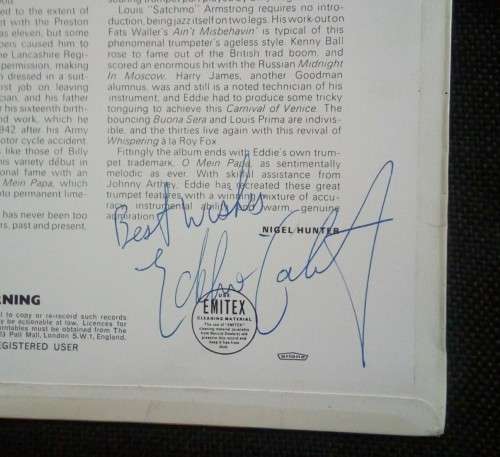 Eddie Calvert - Salutes The Trumpet Greats LP Vinyl Record - Autographed by Eddie Calvert