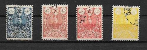 Iran 1907-09 Shah Mohammed Ali Stamps Fine Used
