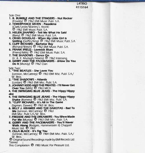50 Top Ten Favourites of The 60s Vol.2 Cassette Tape