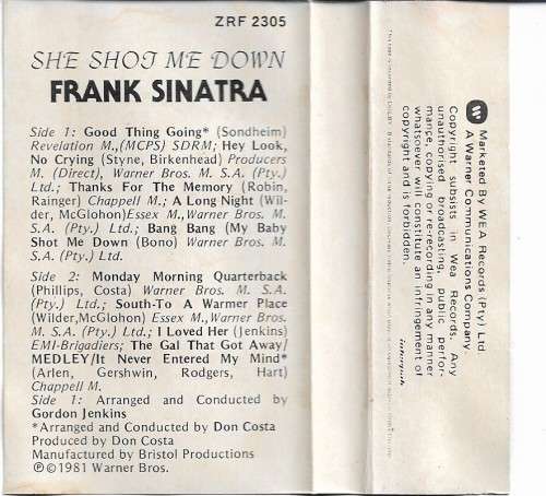Frank Sinatra - She Shot Me Down Cassette Tape