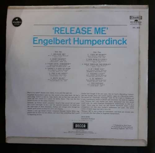 Engelbert Humperdinck - Release Me LP Vinyl Record