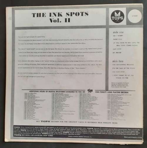 The Ink Spots - Volume 2 LP Vinyl Record - USA Pressing