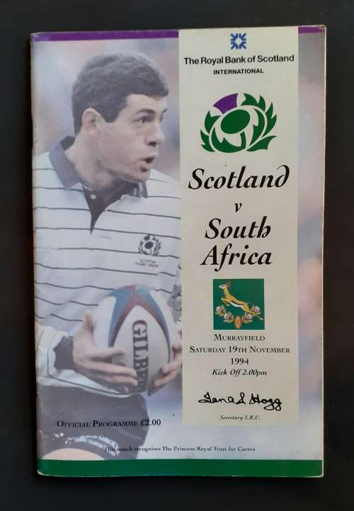 Scotland vs South Africa 1994 Test Match Programme