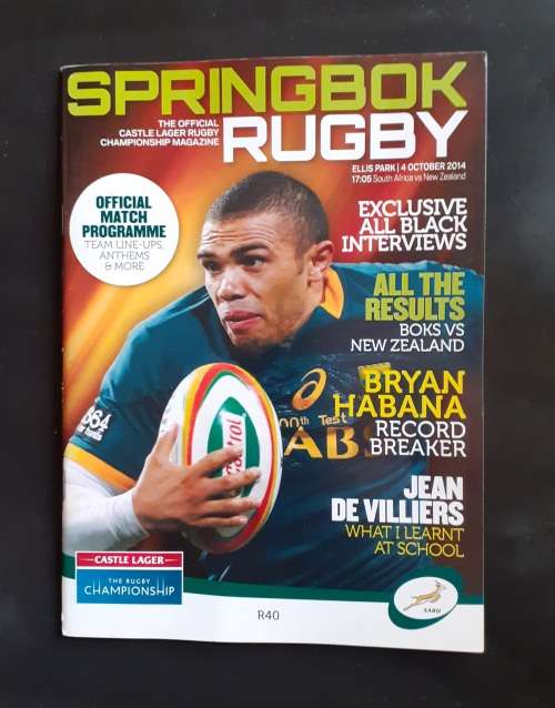 South Africa vs New Zealand 2014 Rugby Championship Match Programme