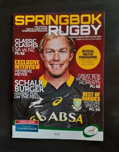 South Africa vs New Zealand 2015 Rugby Championship Match Programme