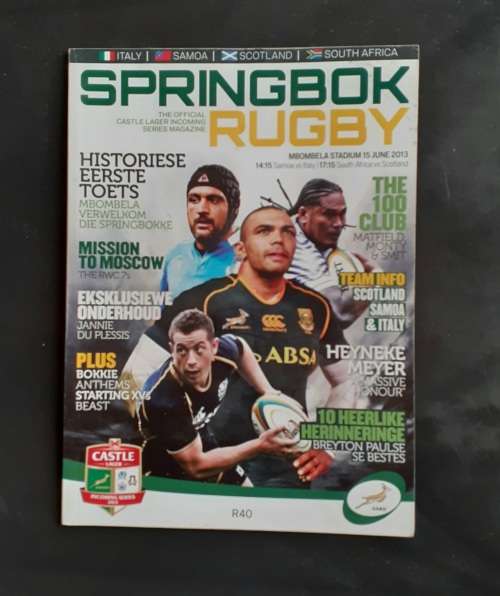 South Africa vs Scotland & Samoa vs Italy 2013 Test Matches Programme