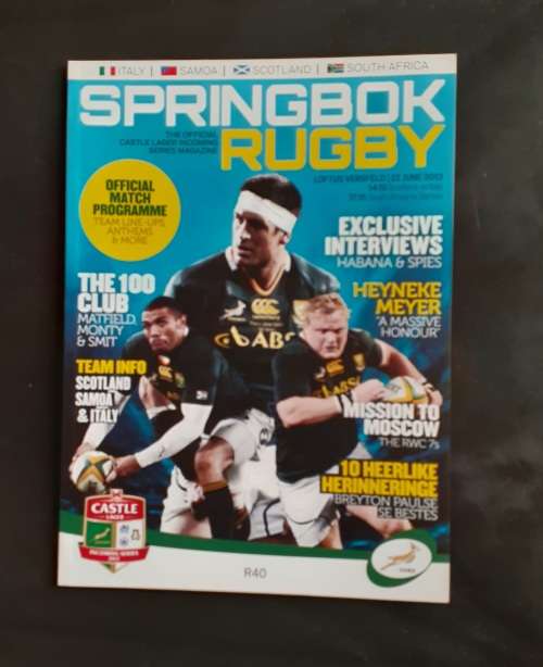 South Africa vs Samoa & Scotland vs Italy 2013 Test Matches Programme