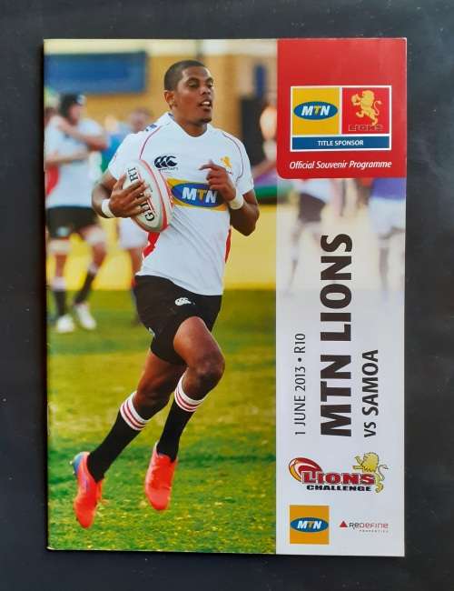 Gauteng Lions vs Samoa 2013 Tour Match Programme