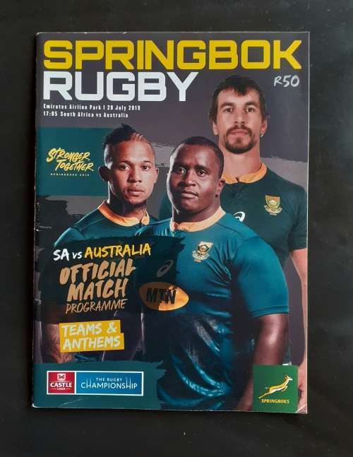 South Africa vs Australia 2019 Rugby Championship Match Programme