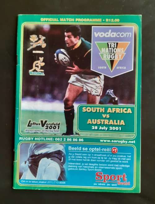 South Africa vs Australia 2001 Tri Nations Match Programme