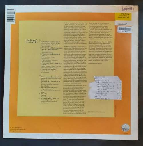 Beethoven Greatest Hits LP Vinyl Record