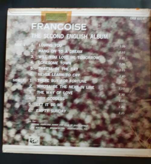 Francoise Hardy - The Second English Album LP Vinyl Record