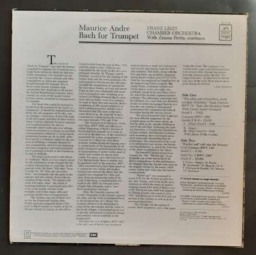 Maurice Andre, Franz Liszt Chamber Orchestra - Bach For Trumpt LP Vinyl Record
