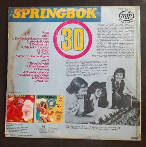 Springbok Hit Parade Vol.30 LP Vinyl Record