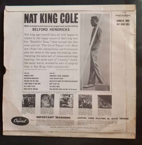 Nat King Cole - Ramblin` Rose LP Vinyl Record