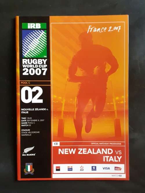 New Zealand vs Italy 2007 Rugby World Cup Group Stage Match Programme