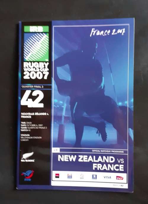 New Zealand vs France 2007 Rugby World Cup 1/4 Final Match Programme