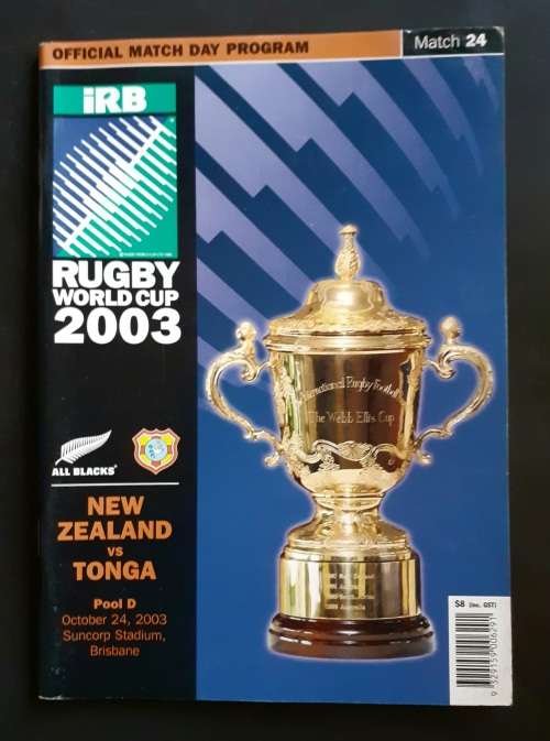 New Zealand vs Tonga 2003 Rugby World Cup Group Stage Match Programme