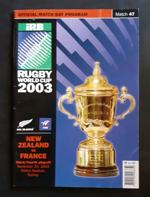 New Zealand vs France 2003 Rugby World Cup 3rd/4th Place Match Programme