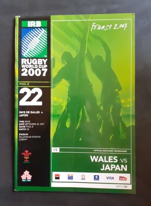 Wales vs Japan 2007 Rugby World Cup Group Stage Match Programme