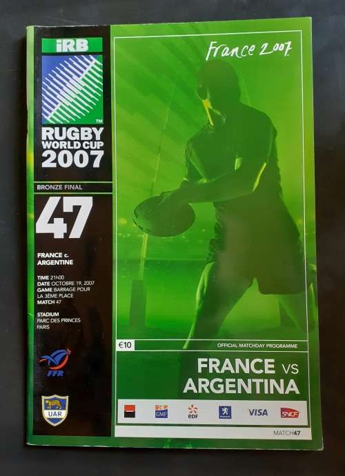 France vs Argentina 2007 Rugby World Cup 3rd/4th Place Match Programme