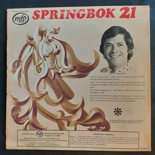 Springbok Hit Parade Vol.21 LP Vinyl Record