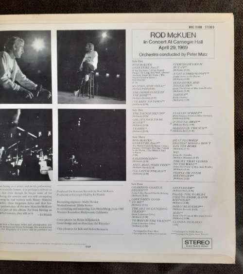 Rod McKuen - At Carnegie Hall Double LP Vinyl Record Set