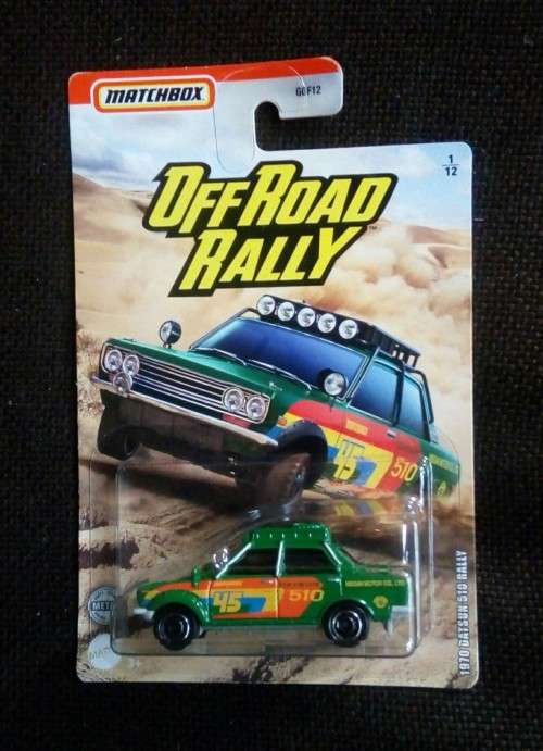 Matchbox - Off Road Rally : 1970 Datsun 510 Rally  - Car # 1/12