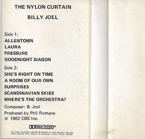 Billy Joel - The Nylon Curtain Cassette Tape