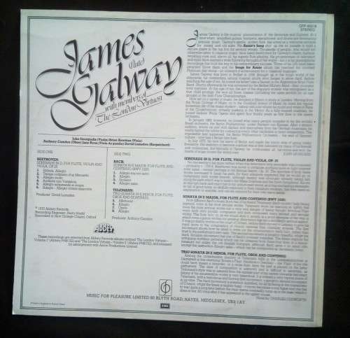 James Galway Flute Serenade In D / Flute Sonata In E Major / Trio Sonata In E Minor LP Vinyl Record