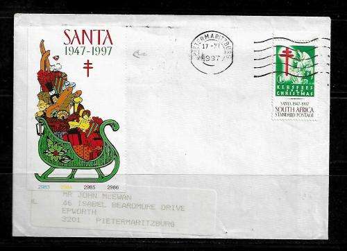 South Africa - 1997 Santa Letter Posted to Pietermaritzburg