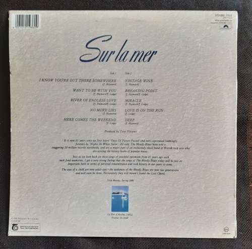 The Moody Blues - Sur La Mer LP Vinyl Record