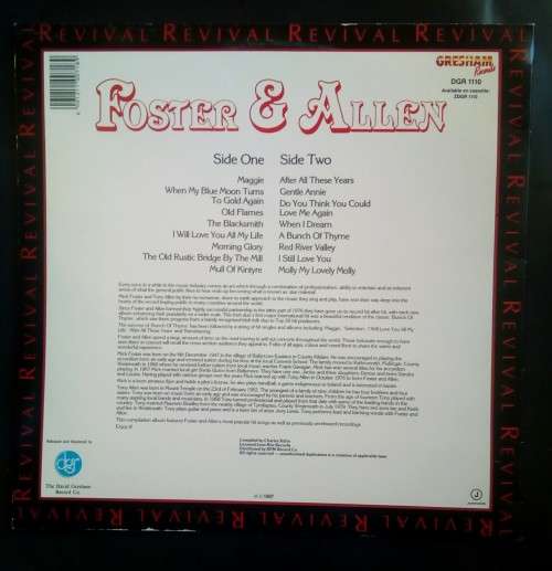 Foster & Allen - Revival LP Vinyl Record