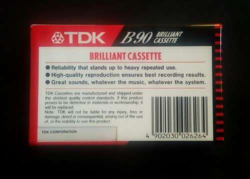 TDK - B 90 Blank Cassette Tape