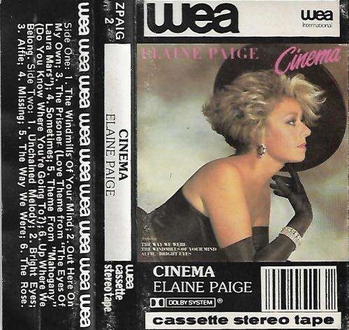 Elaine Paige - Cinema Cassette Tape