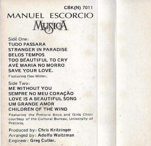 Manuel Escorcio - Musica Cassette Tape